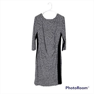 Anne Klein dress stretch 3/4 sleeves ruched side womens size 14